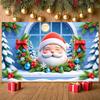 Winter Banner Material Christmas Backdrop Xmas Banner Snowflake Pattern Christmas Banner For Family Gathering Photo Backdrop