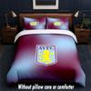 Aston Villa Football Design Bed Bedding Set 1 Duvet Cover + 2 Pillowcases Soft Breathable Household Bed Linens
