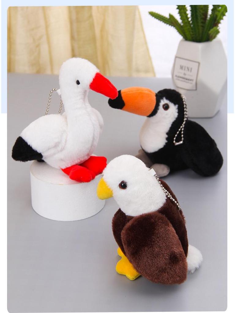 Simulation Pelican Plush Toy - Small Stuffed Animal & Bird Backpack Pendant