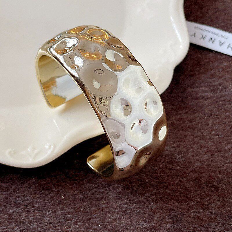 Europe and America Cross Border Wave Cold Wind Open-Ended Bracelet Simple and Exaggerated Stylish Bracelet Accessible Luxury Fancy Bracelet for Women