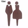 Bathroom Door Sign - Unisex Wooden Wall Decor With Male & Female Figures Frameless Design For Home & Office,Bathroom Decor