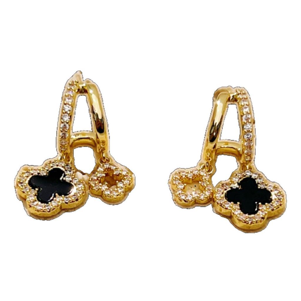 High-end Four-leaf Clover Earrings Fashionable Versatile and Luxurious for Everyday Wear