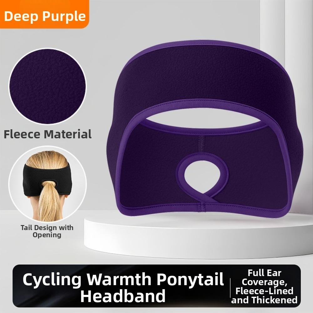 Thermal Insulation Ponytail Headband Fleece Material Sport Headband Ear Warmer Headband  Cycling