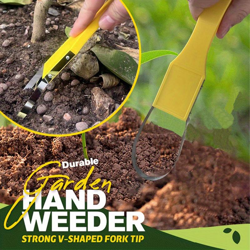 

Garden Bandit Hand Loop Weeder - Durable Plastic, No Power Needed, Strong V-Shaped Fork Tip for Easy Weeding & Soil Removal, Yellow, Weeder Trimmers червоний