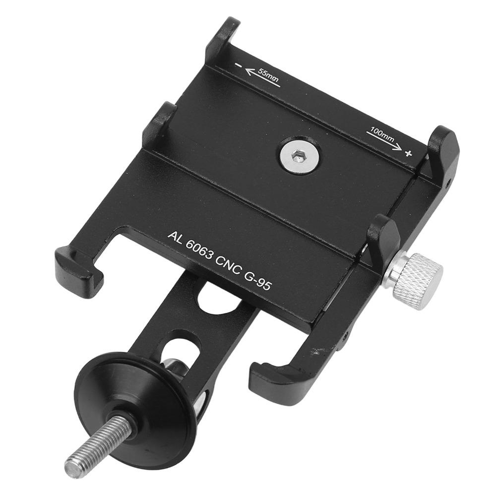 Black Handlebar Phone Holder Aluminum Alloy Stem Cap Center Phone Holder Long Distance Cycling