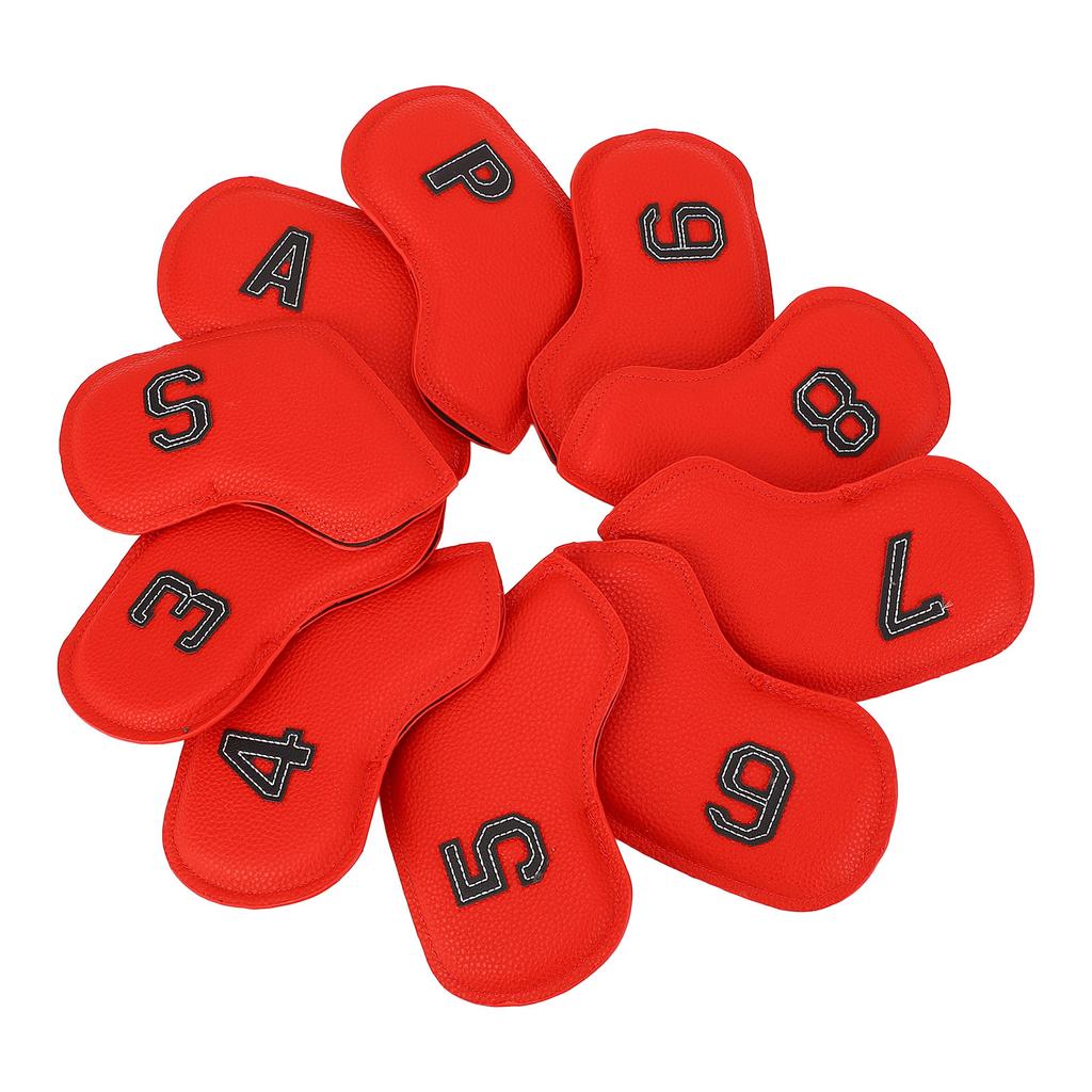 10Pcs Golf Club Head Cover PU Dust Proof Friction Resistant Stylish Look Portable Golf Head Cover for Golf Training