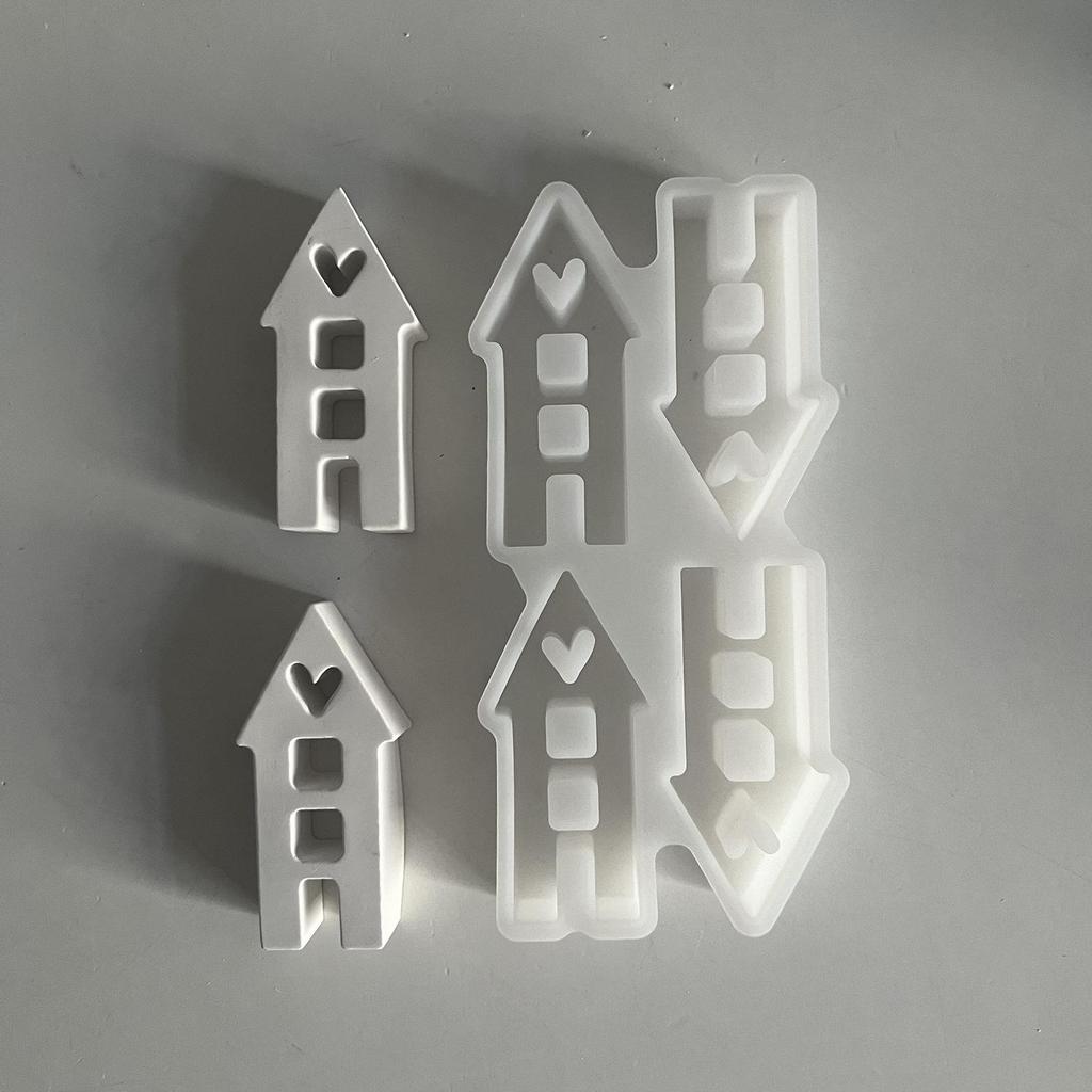 House Insert Ornament Mold House Plaster Small House Moulds Ornament Drip Making Molds LS