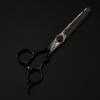 MCG-15 Black Damascus Hairdressing Scissors Set: Straight, Serrated, Thinning Scissors for Salons.