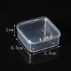 Boîte de rangement carrée en plastique transparent avec couvercle pour petites pièces, perles et bijoux.