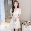2025 Summer Petite Chic French Floral Chiffon Dress for Women