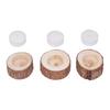 3Pcs Wooden Tealight Candle Natural Durable Beech Wide Applicability Wooden Tealight Candle Holder for Bar Bedroom Party