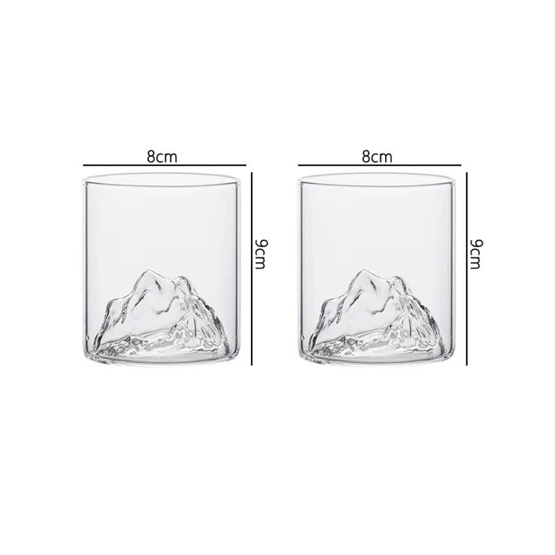 2pcs Sets Iceberg Shaped Glass Cup Heat-resistant Tea Mug 170ml/320ml Multiple Color Water Cups Personalized Drinking Glasses