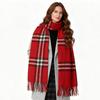 Scottish Plaid Imitation Cashmere Christmas Scarf - Warm, Widened, and Enlarged Shawl