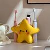 Toothbrush Holder with Water Drainage Air Circulation Star Shape Weighted Base Anti-Tip Design Toothbrushes Bathroom Organizer