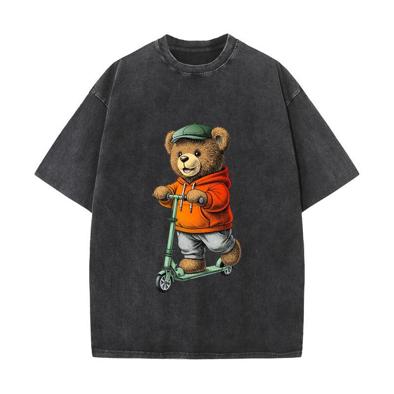 SX-16 MINISO 2026 Summer Vintage Wash Printed Pure Cotton Shoulder Style Men's and Women's Round Neck Short Sleeved Couple T-shirt