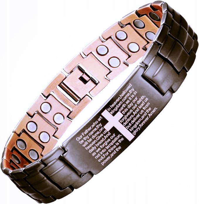 Antique Copper Magnetic Bracelet: Retro Fashion Three-Row Adjustable Couple Bangle