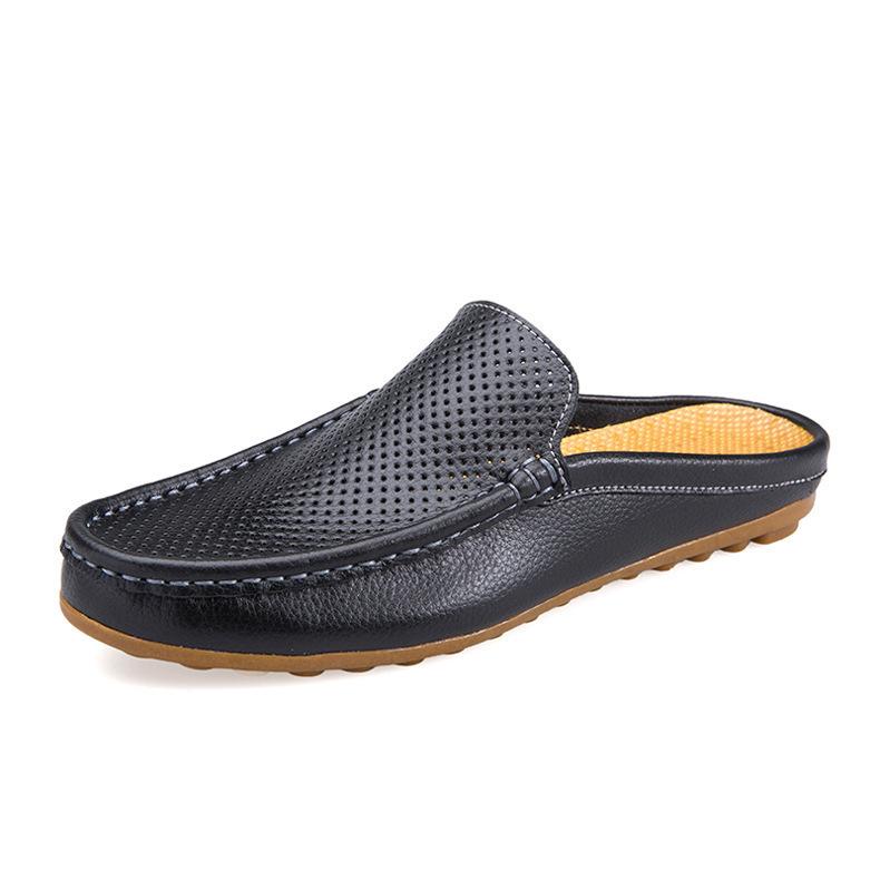 Scarpe da guida in pelle traspirante scarpe da barca traforate taglia grande superficie morbida scarpe da guida casual estate