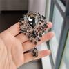 Trendy Clear Crystal Wedding Brooch Water Drop Shape DIY Crystal Rhinestone Brooch Flower Design Wedding Jewelry Party
