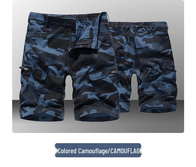 Summer Men's Camouflage Casual Five-Point Work Shorts - European Size, Loose Fit