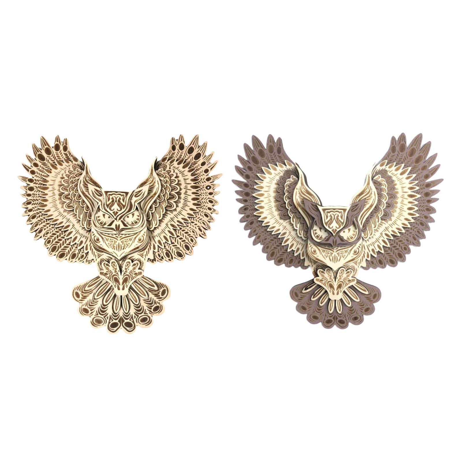 

Wood Owl Wall Decor Display Wall Decoration for Dining Room Indoor Bedroom