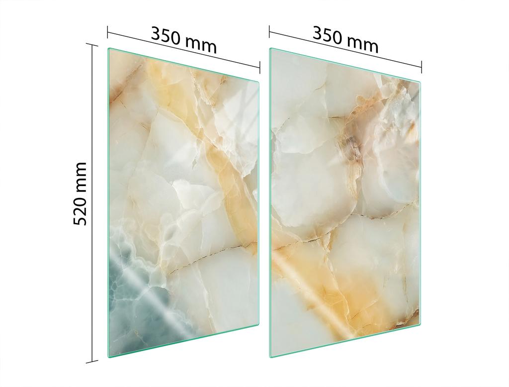 SZKLANA PŁYTA OCHRONNA DO KUCHNI 2x35x52 MARMUR