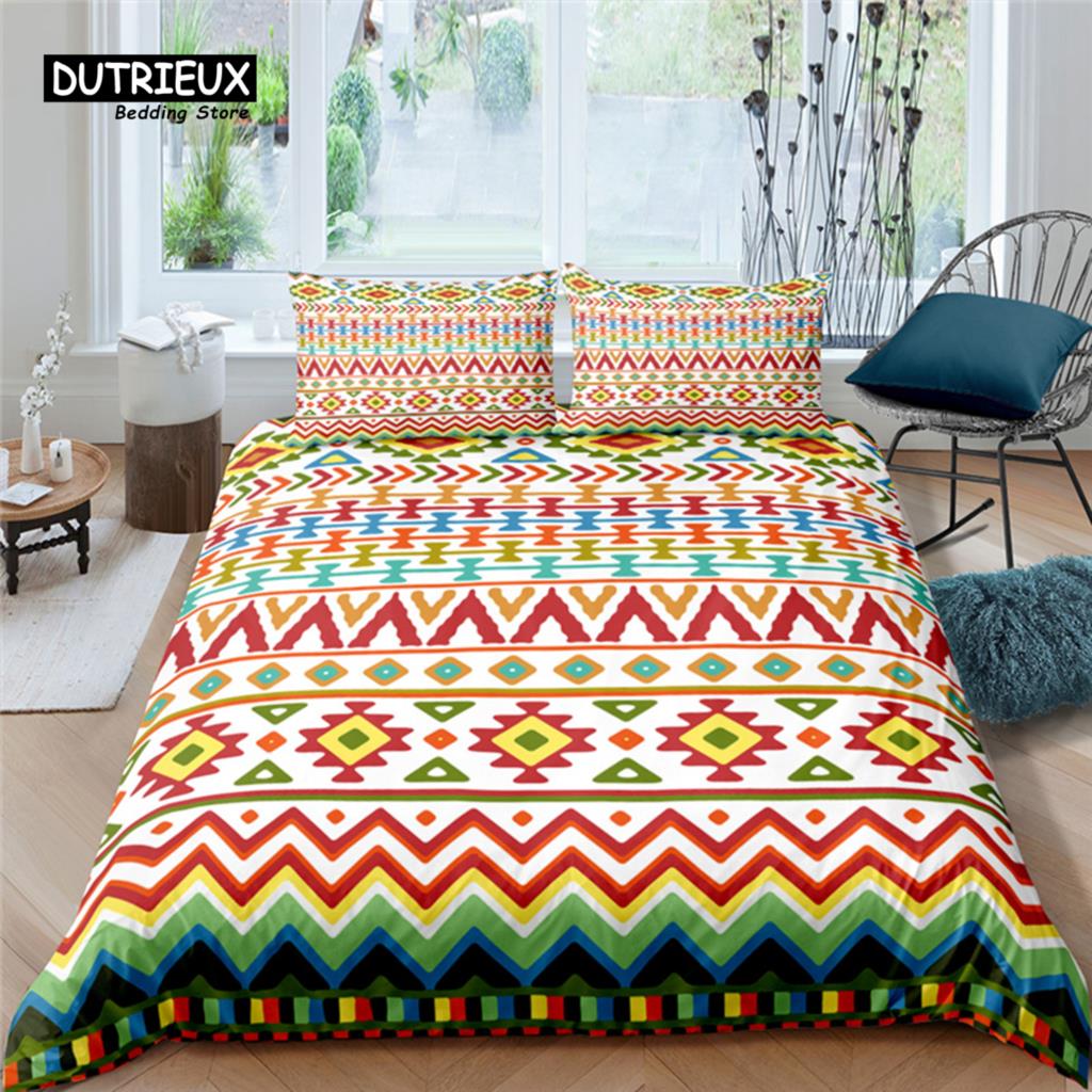 Home Living Luxury Bohemian Style Print 2/3Pcs Duvet Cover Set Pillowcase Queen Size and King Size Kid Bedding Set EU/US/AU Size