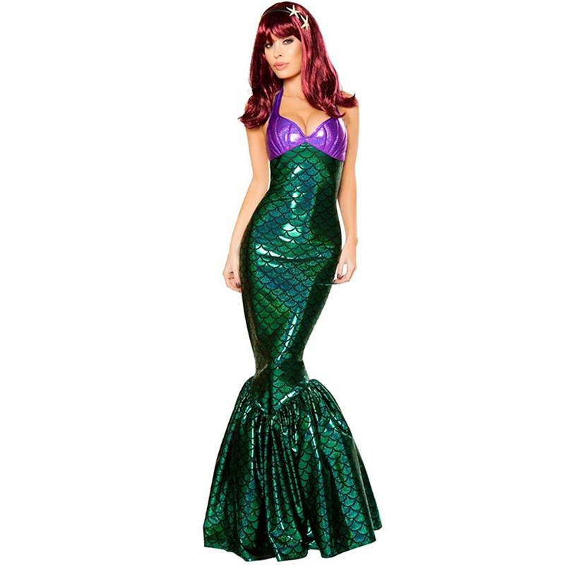 Captivating Floor Length Women Mermaid Costume Cosplay For Halloween And Parties