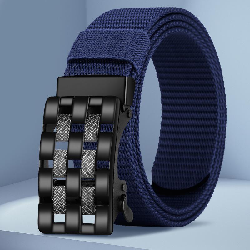 Men's Versatile Automatic Buckle Leather Belt for Jeans, Military, and Casual Wear