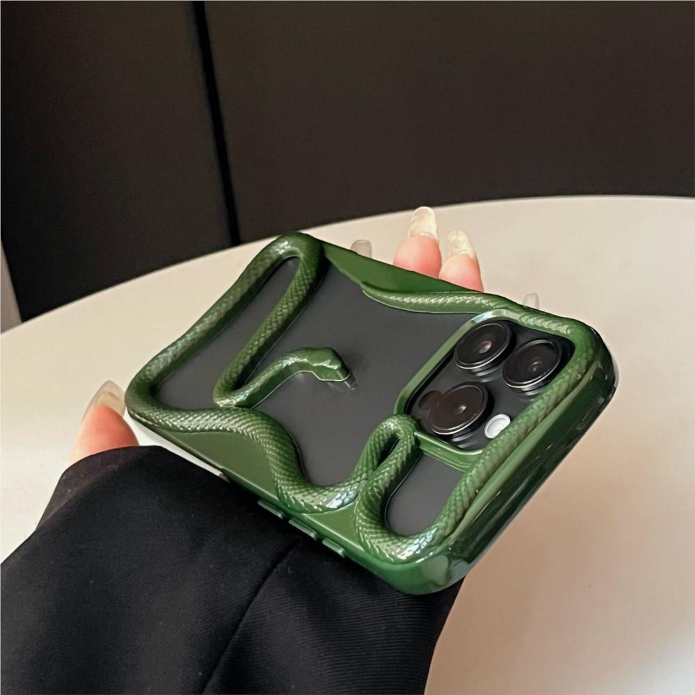 Custodia Creativa 3D Snake Placcata Vuota Dissipa Calore per iPhone 16 15 14 Plus 13 12 11 Pro Max Divertente Antiurto Morbida