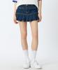 ANDTHEOTHER Pleated Denim Mini Skirt Blue