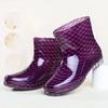 Black Polka Dots Women's Rain Shoes Waterproof And Non-slip Kitchen Work Rubber Shoes Pvc Short Tube Rain Boots Summer Shoes