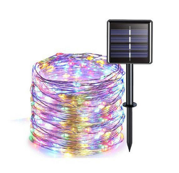 

Водонепроницаемые уличные светодиодные рождественские гирлянды на солнечных батареях - мигающая медная проволока для декора сада и двора 32m 300 lights [8 modes]