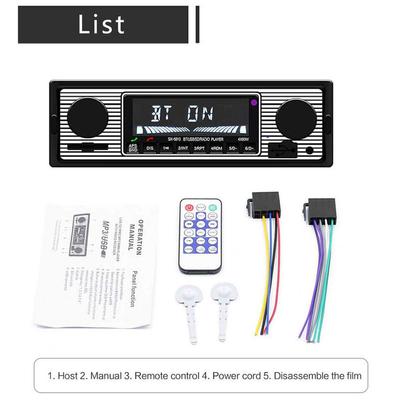 Bluetooth Araba Radyosu Vintage Çift Düğmeli MP3 Çalar FM Tuner Stereo USB AUX Klasik Araba Retro Ses Alıcısı Hoparlör Aksesuarları