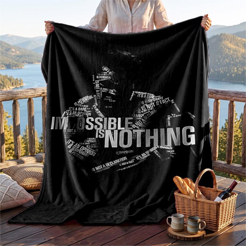 Warm Flannel Blanket Muhammad Ali Pattern, Lightweight Comfortable Throw Blanket for Bed Sofa Use