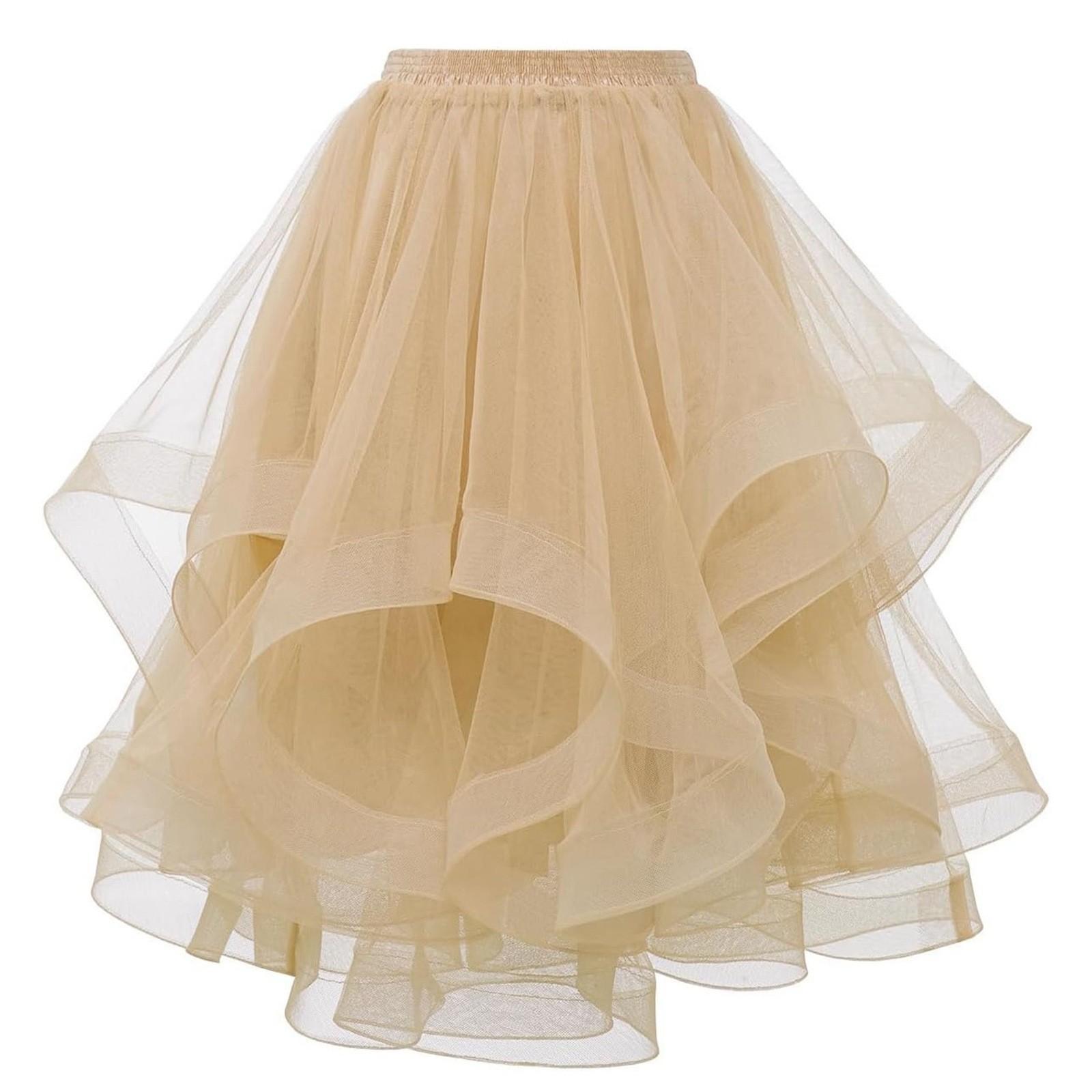 

Женская повседневная однотонная сетчатая юбка для латинских танцев, балетная юбка средней длины с фасоном «рыбий хвост» L хаки