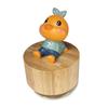 Gesprochene Mini-Holztier-Dreh-Spieluhr mit süßer Küken-Dekoration Du bist mein Orange und Beige (Stimme Sonnenschein),
