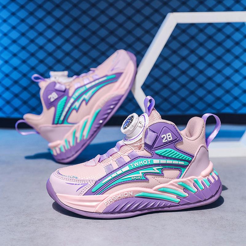 Autumn Winter Leather Sneakers Children Rotary Buckle Casual Sports Shoes Kids Trainers Comfortable Non-slip Children's Sneakers