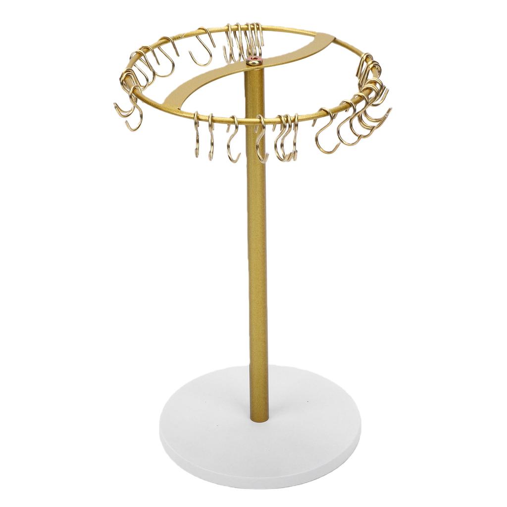Οργανωτής Βάσης Στέκας Μεταλλική Βάση Έκθεσης Στέκας Μαλλιών Ράφι Αποθήκευσης Αξεσουάρ Μαλλιών με 30 Γάντζους Κρεμάσματος για το Σπίτι