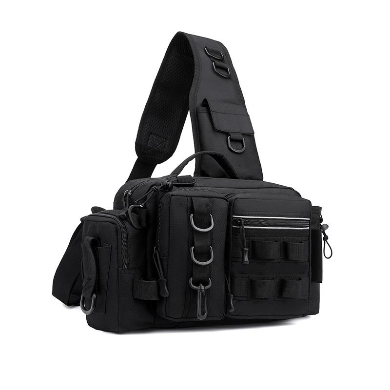 Camouflage Fishing Waist/Shoulder Bag with Rod Holder and Tackle Box