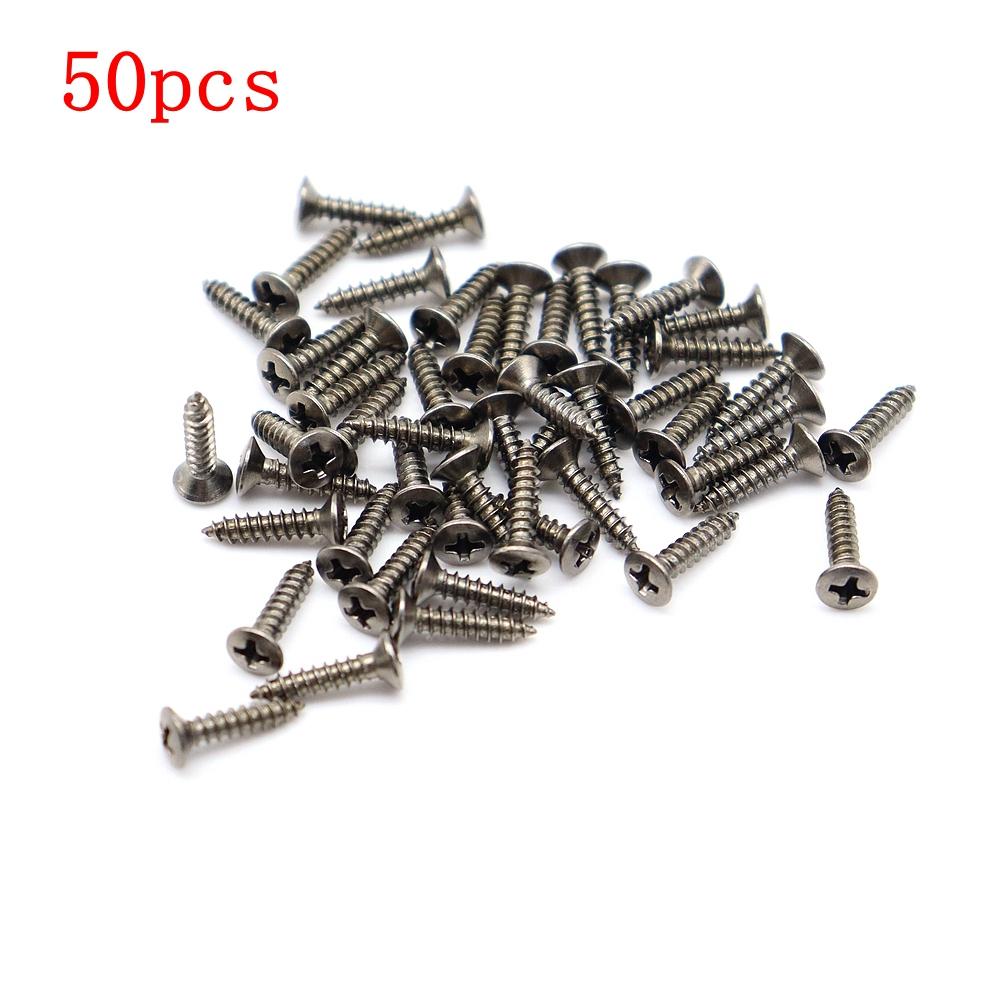50Pcs Electric Guitar Panel Screw Guitar Socket Iron Core Cover Guard Plate Installation Fix 6 Coloering Screw 6