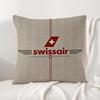 Marke Swissair Kissenbezug Natürlicher Leinen-Kissenbezug-Set All-in-One Dekor Kissenbezug für Sofa Schlafzimmer Stuhl