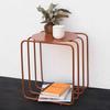 Modern Minimalist Iron Side Table Creative Luxury Small Metal Coffee Table for Small Apartments Baking Paint Finish