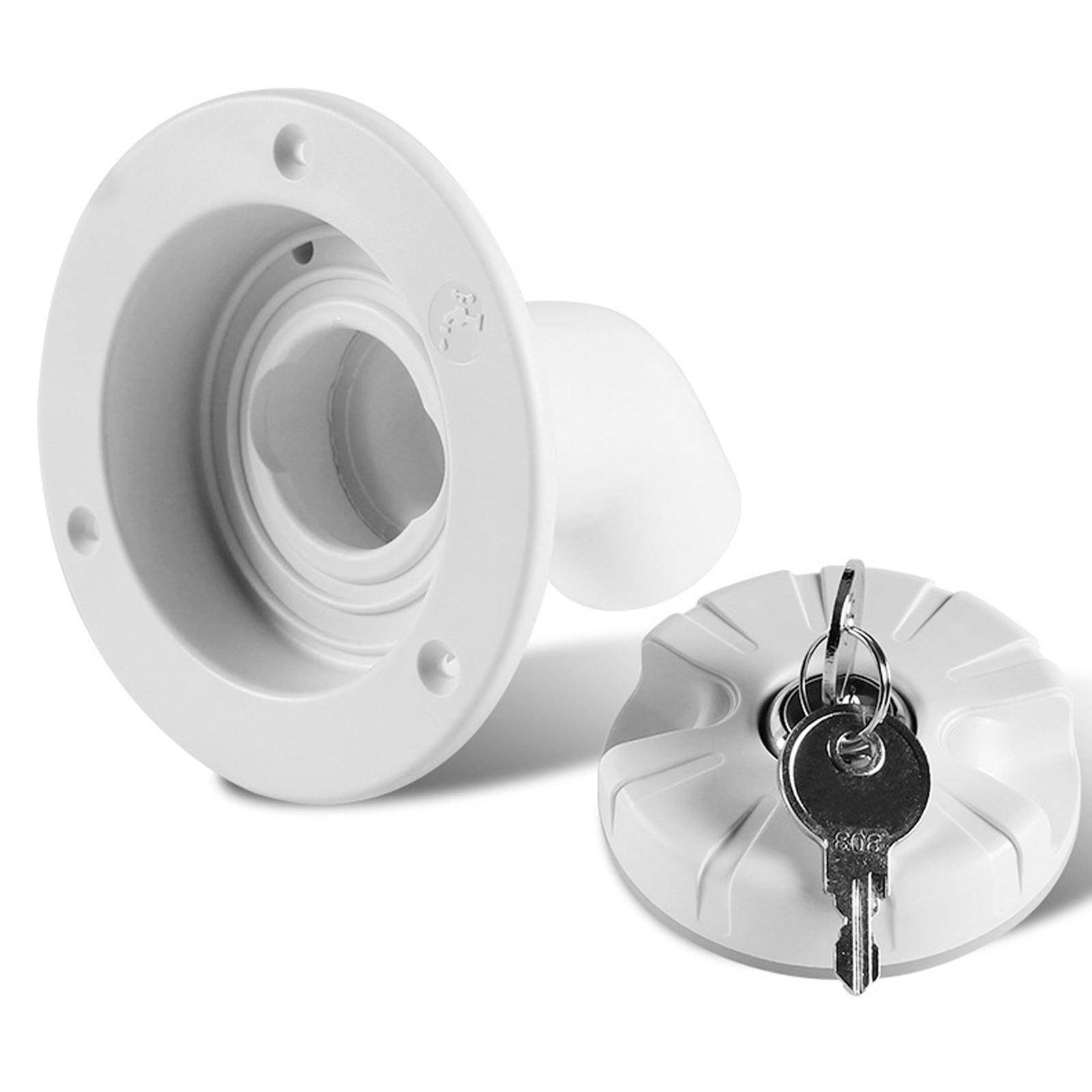 ABS White Caravan Accessories Inlet Filter Lockable Gravity Water Inlet Dustproof RV Parts Filler Neck RV Boat Camper Trailer белый