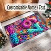 Decorative Artwork Theme Crystal Velvet Rug Personalized Custom Name Text Soft Floor Mat Home Decor
