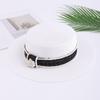 Summer Xiaoxiangfeng Flat Top Hat Ladies Elegant Pearl Rhinestone Sunshade Sunscreen Hat Travel Fashion Straw Hat Pearl