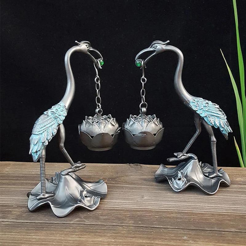 YXY Antiker Kran Hängender Räuchergefäß Rückfluss Sandelholz OUDH Metall Räucherstäbchenhalter für Heimdeko Ornamente 13cm hoch