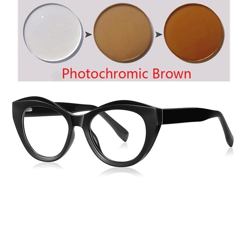 0 -0.5 -0.75 To -6.0 Fashion Cat Eye Myopia Glasses Frame Women Anti Blue Light Computer Shortsighted Prescription Eyeglasses