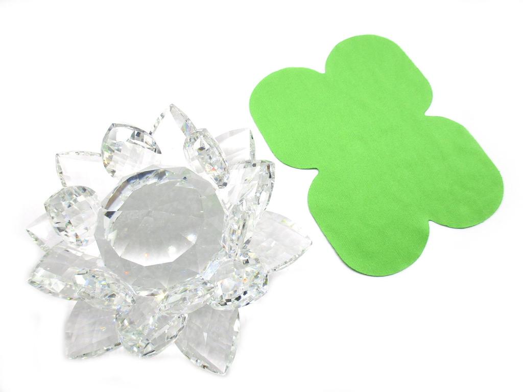 Lotus Flower Crystal Glass Ornament, Decorative Flower, Lotus, Feng Shui, Good Luck Suncatcher (14cm)