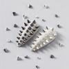 3D Punk Silvery Black Pyramid Stud Nail Jewelry Set, Metal Cone Spikes Beads Rivets, Halloween Gothic Nail Decorations
