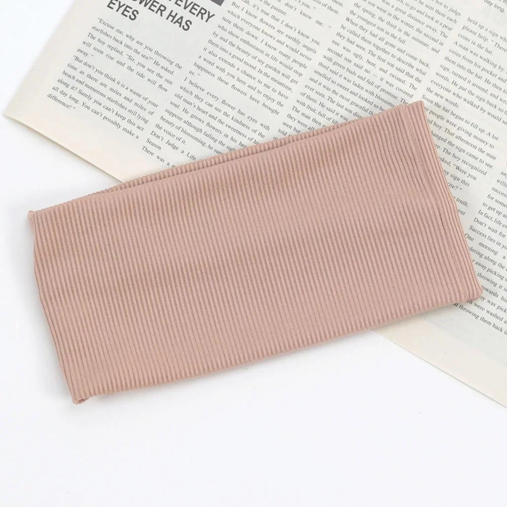 Women Solid Color Headband Yoga Knitting Elastic Hair Bands Turban Makeup Hair Hoop Vintage Fashion Hair Band Accessories